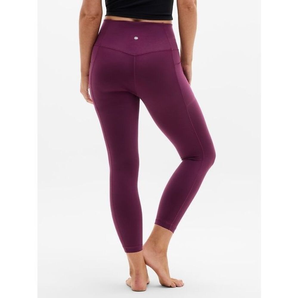 Athleta Elation Sheen High Rise 7/8 Leggings in Dark Burgundy medium